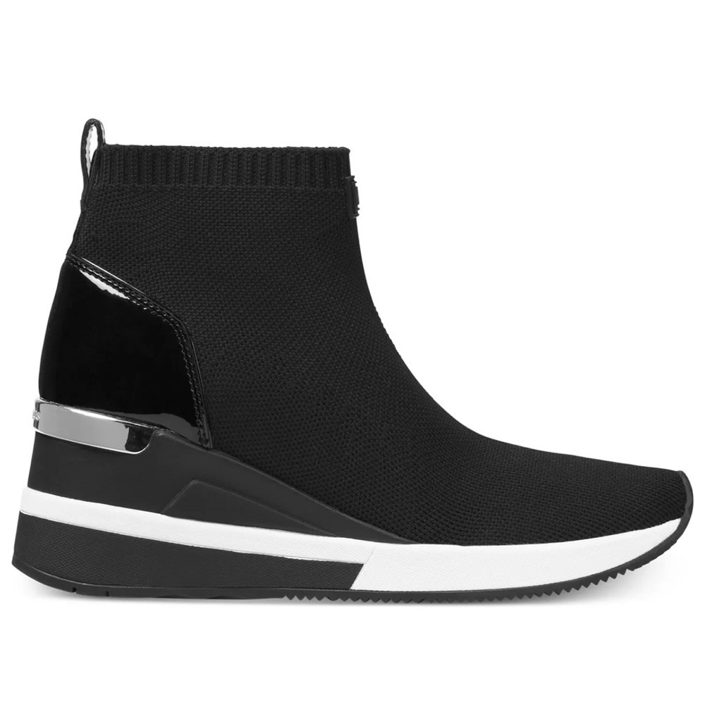 EUC Michael Kors Women's Skyler Wedge Bootie Sock Sneakers